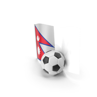 Nepal Flag With Foot Ball PNG & PSD Images