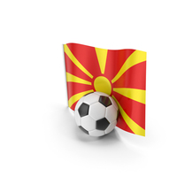 North Macedonia Flag With Foot Ball PNG & PSD Images