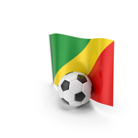 Republic of Congo Flag With Foot Ball PNG & PSD Images