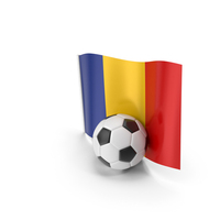Romania Flag With Foot Ball PNG & PSD Images