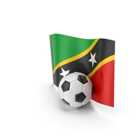 Saint Kitts and Nevis Flag With Foot Ball PNG & PSD Images