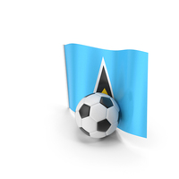 Saint Lucia Flag With Foot Ball PNG & PSD Images