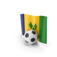 Saint Vincent And The Grenadines Flag With Foot Ball PNG & PSD Images