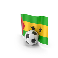 Sao Tome And Principe Flag With Foot Ball PNG & PSD Images
