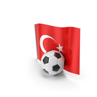 Turkey Flag With Foot Ball PNG & PSD Images