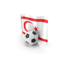 Turkish Republic of Northern Cyprus Flag With Foot Ball PNG & PSD Images