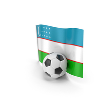 Uzbekistan Flag With Foot Ball PNG & PSD Images