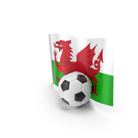Wales Flag With Foot Ball PNG & PSD Images