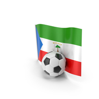 Equatorial Guinea Flag With Foot Ball PNG & PSD Images