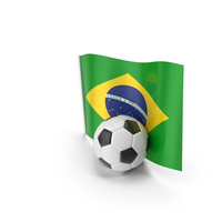 Brazil Flag With Foot Ball PNG & PSD Images