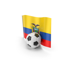 Ecuador Flag With Foot Ball PNG & PSD Images