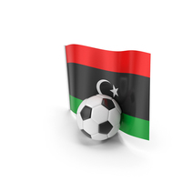 Libya Flag With Foot Ball PNG & PSD Images