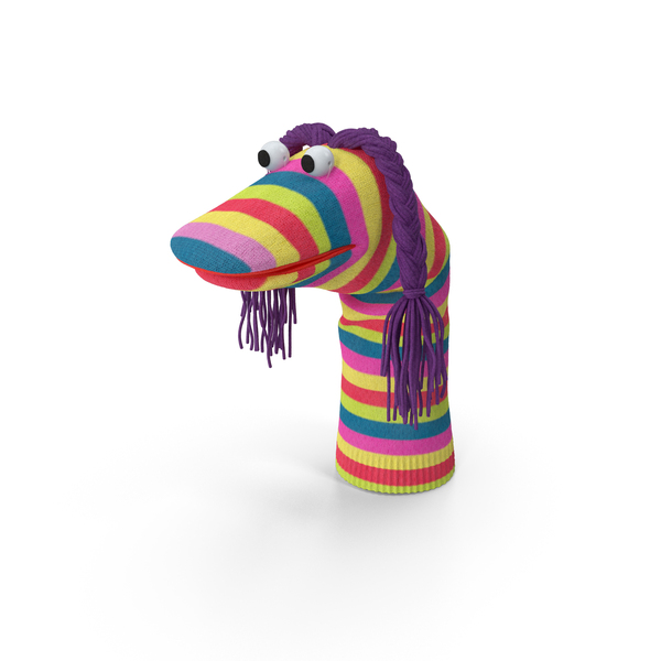 Striped Sock Puppet With Googly Eyes Girl PNG & PSD Images