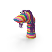 Striped Sock Puppet With Googly Eyes Girl PNG & PSD Images