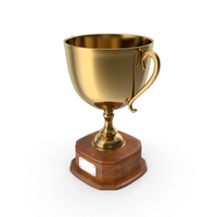 Gold Cup On Wood Base PNG & PSD Images