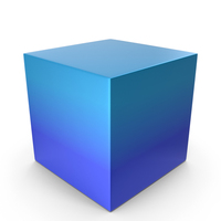 Blue Gradient Cube Geometry Shape PNG & PSD Images