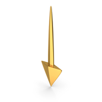 Down Sharp Edges Arrow Icon Gold PNG & PSD Images