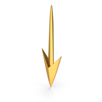 Sharp Edges Down Arrow Icon Gold PNG & PSD Images