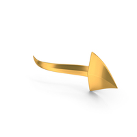 Waved Side Arrow Icon Gold PNG & PSD Images