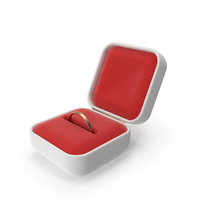 Open White Ring Box With Gold Ring PNG & PSD Images