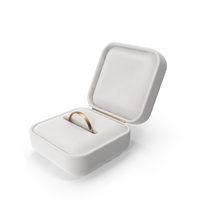 Open White Ring Box With Gold Ring PNG & PSD Images