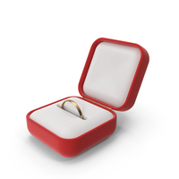 Open Red Ring Box With Gold Ring PNG & PSD Images