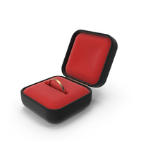 Open Black Ring Box With Gold Ring PNG & PSD Images