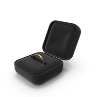 Open Black Ring Box With Gold Ring PNG & PSD Images