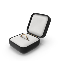 Open Black Ring Box With Gold Ring PNG & PSD Images