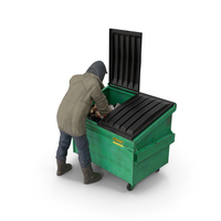Homeless Man Digs Through Dumpster PNG & PSD Images