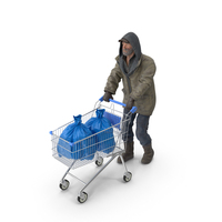 Homeless Man With Shopping Cart PNG & PSD Images