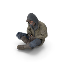 Seated Homeless Old Man PNG & PSD Images