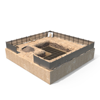 Excavation Site With Foundations And Fences PNG & PSD Images