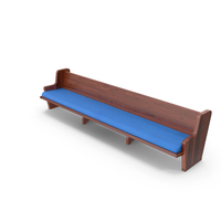 Upholstered Church Pew Bench Blue PNG & PSD Images