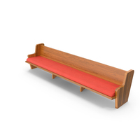 Upholstered Church Pew Bench Red PNG & PSD Images