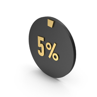 Five Percent Graph Black Gold PNG & PSD Images