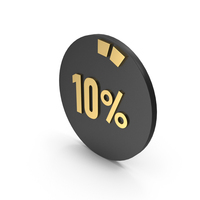 Ten Percent Graph Black Gold PNG & PSD Images