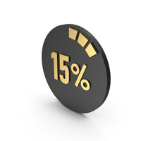 Fifteen Percent Graph Black Gold PNG & PSD Images