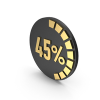 Forty Five Percent Graph Black Gold PNG & PSD Images