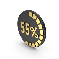 Fifty Five Percent Graph Black Gold PNG & PSD Images
