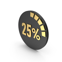 Twenty Five Percent Graph Black Gold PNG & PSD Images