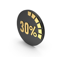 Icon Thirty Percent Graph Black Gold PNG & PSD Images