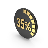 Thirty Five Percent Graph Black Gold PNG & PSD Images
