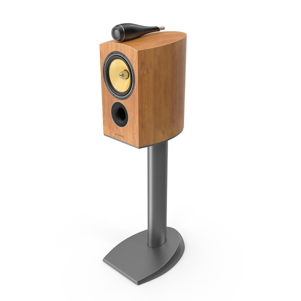Bowers & Wilkins 805 D2 Cherrywood On FS 805 D2 Silver PNG & PSD Images