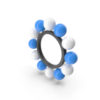 White Blue Round Balloons Around Circle PNG & PSD Images