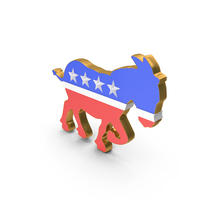 Democratic Party Attack Gold Frame USA PNG & PSD Images