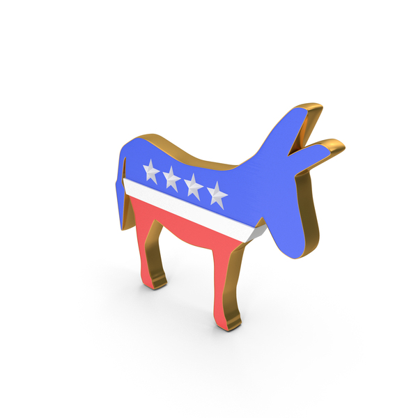Democratic Party Symbol Gold Frame USA PNG & PSD Images