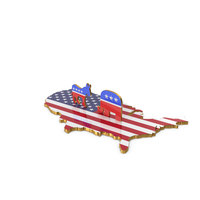 Parties Democratic Republican Political On Map USA PNG & PSD Images