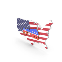 Political Democratic Republican Parties On Map USA PNG & PSD Images