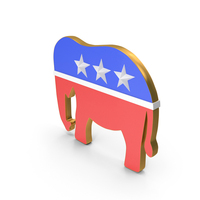 Republican Party Icon Gold Frame USA PNG & PSD Images